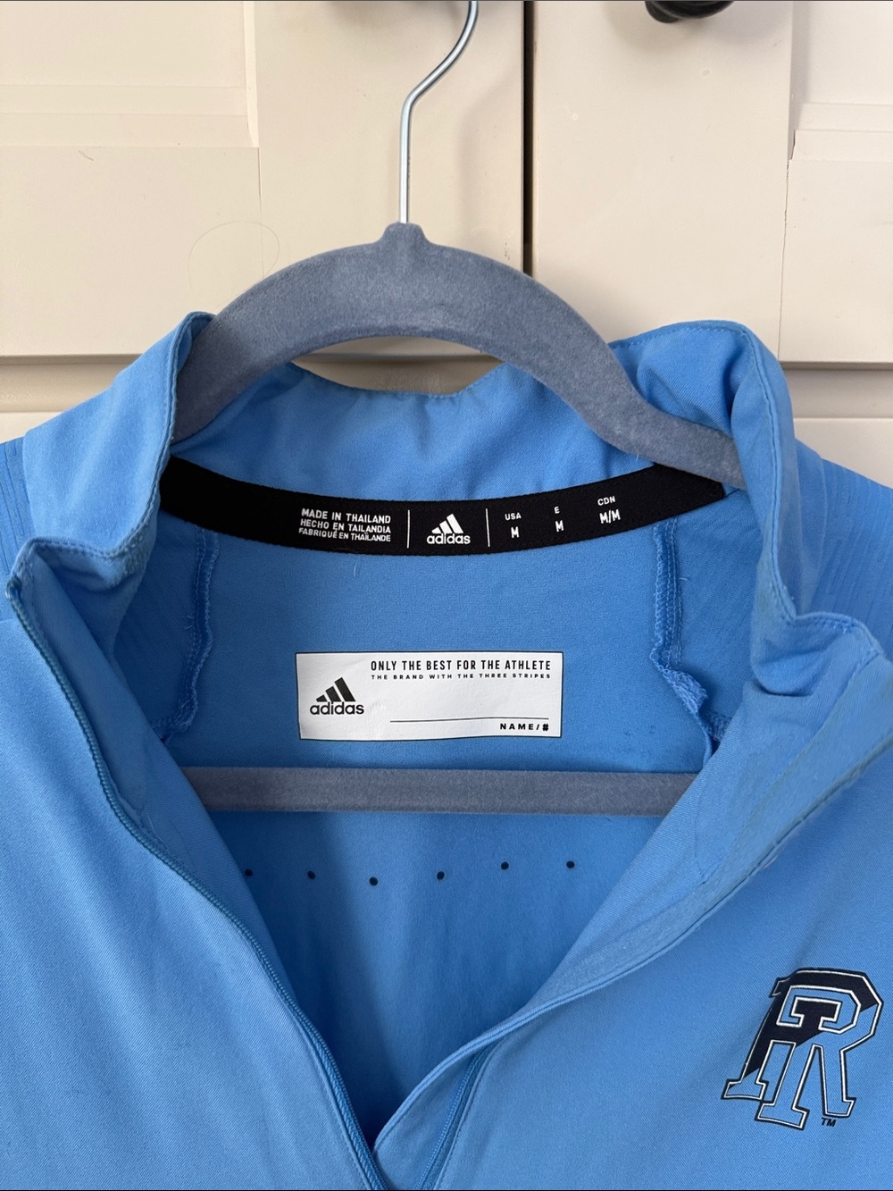 adidas Light Blue Men’s Quarter-Zip Performance Jacket - Picture 2 of 4